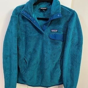 Patagonia snap tee pullover teal size M